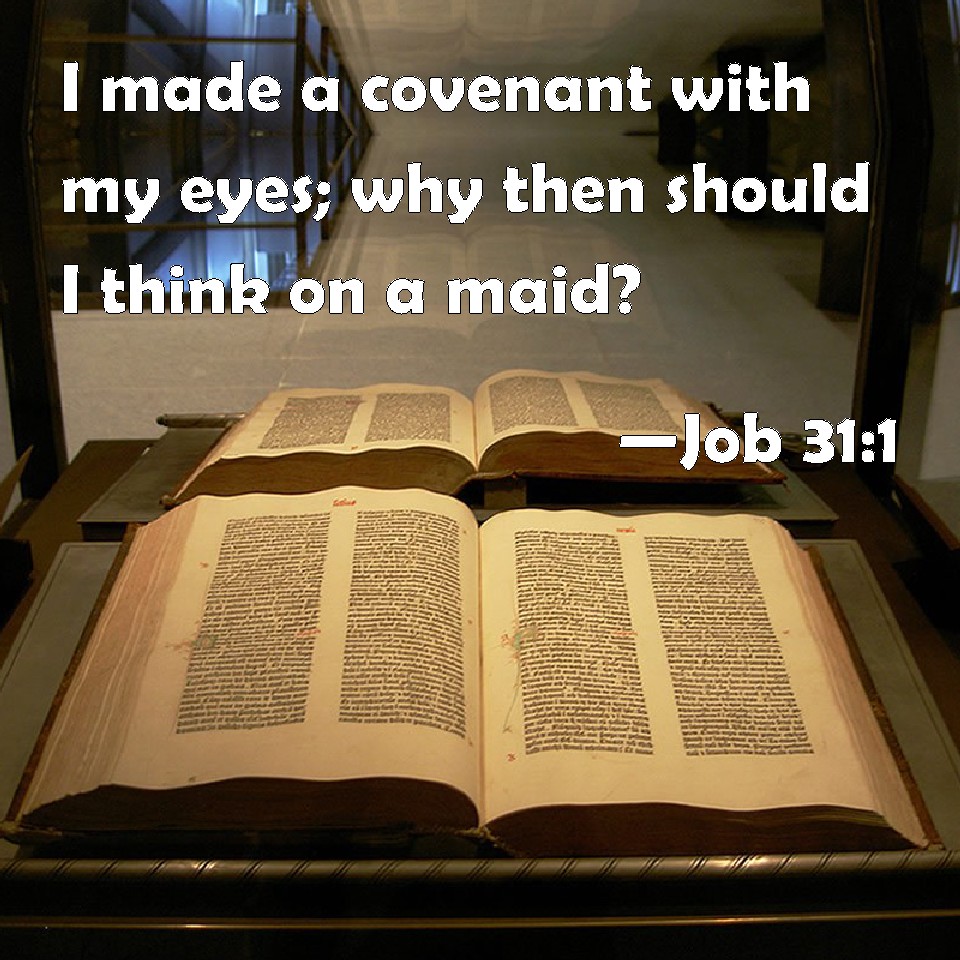 Job 311 I made a covenant with my eyes; why then should I think on a maid?