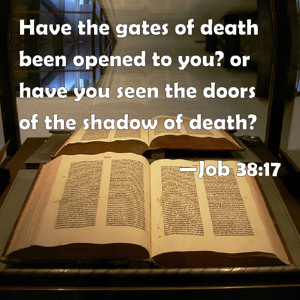 Job 3817 Have the gates of death been opened to you? or have you seen