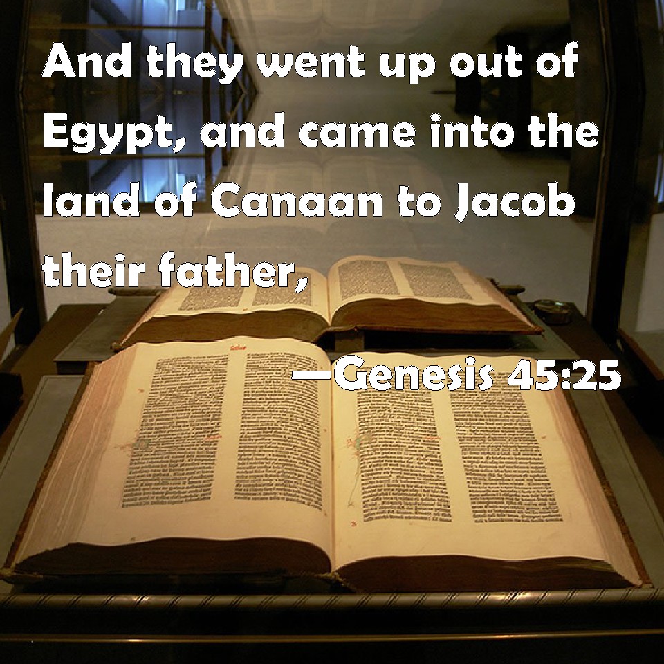 Genesis 4525 And they went up out of Egypt, and came into the land of