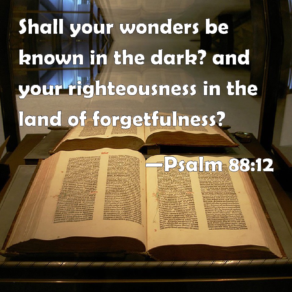 Psalm 8812 Shall your wonders be known in the dark? and your