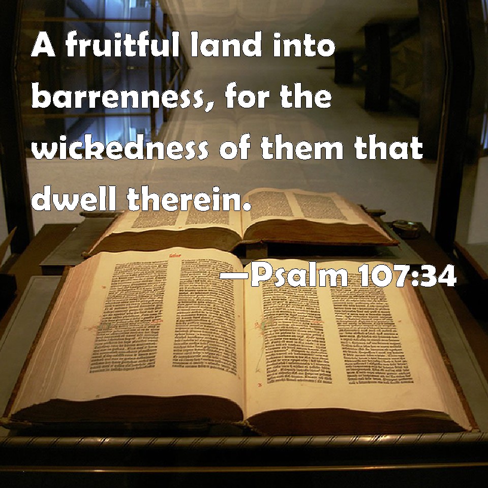 Psalm 10734 A fruitful land into barrenness, for the wickedness of