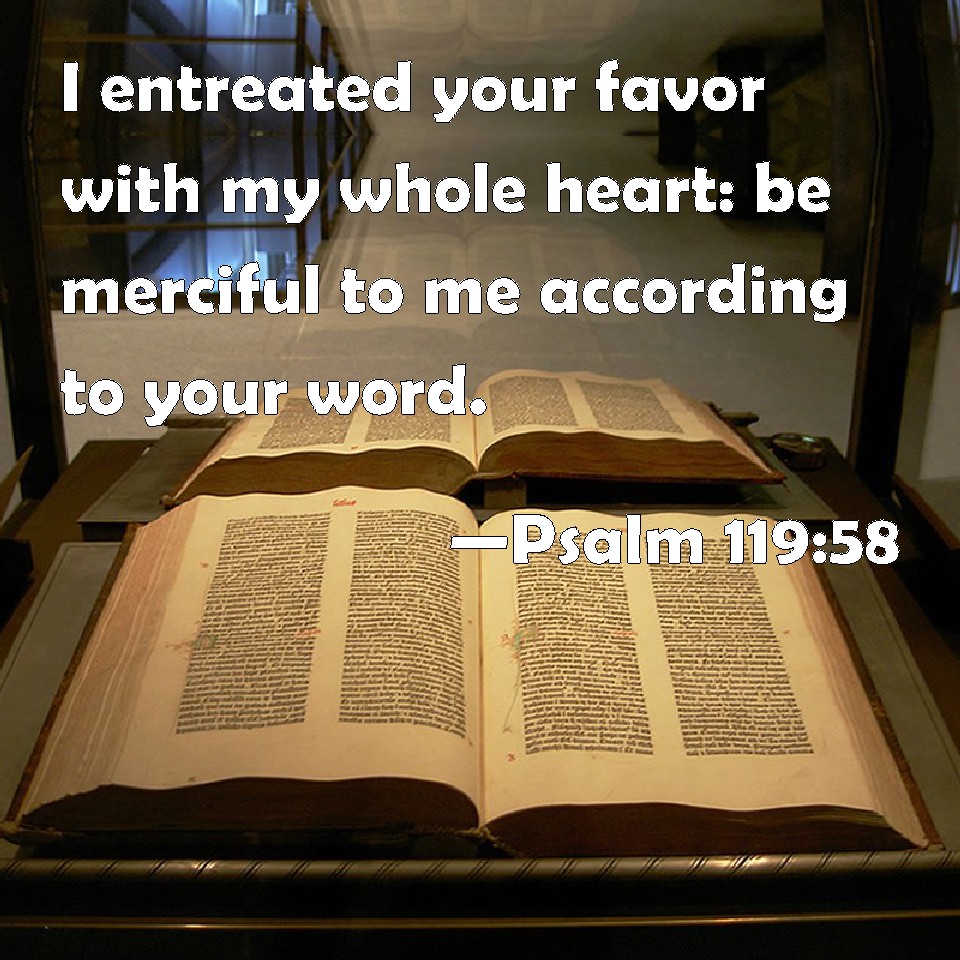 Psalm 11958 I entreated your favor with my whole heart be merciful to me according to your word.