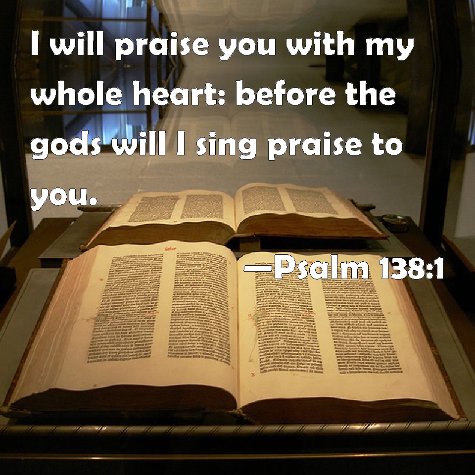 Psalm 1381 I will praise you with my whole heart before the gods will
