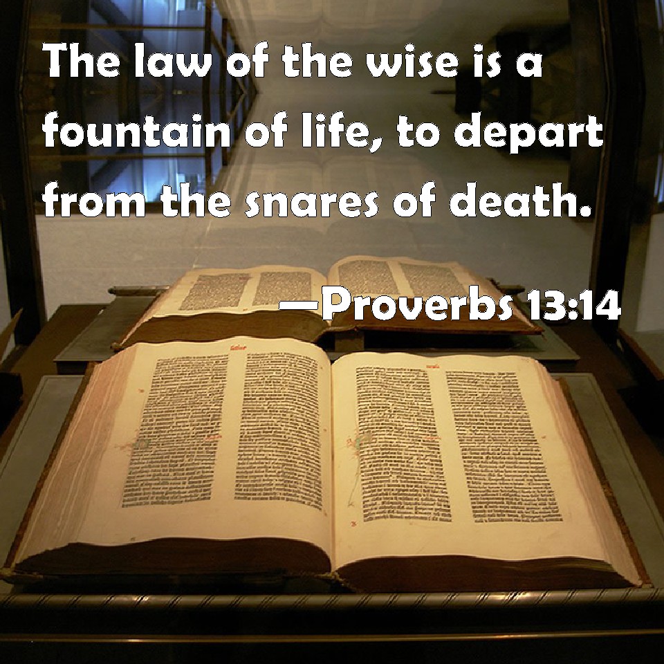Proverbs 1314 The law of the wise is a fountain of life, to depart