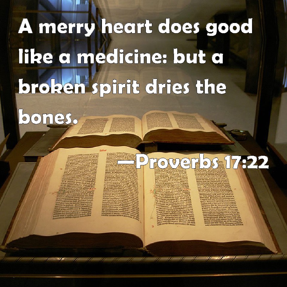Proverbs 1722 A merry heart does good like a medicine but a broken
