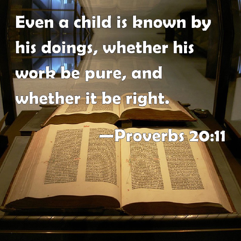 Proverbs 2011 Even a child is known by his doings, whether his work be