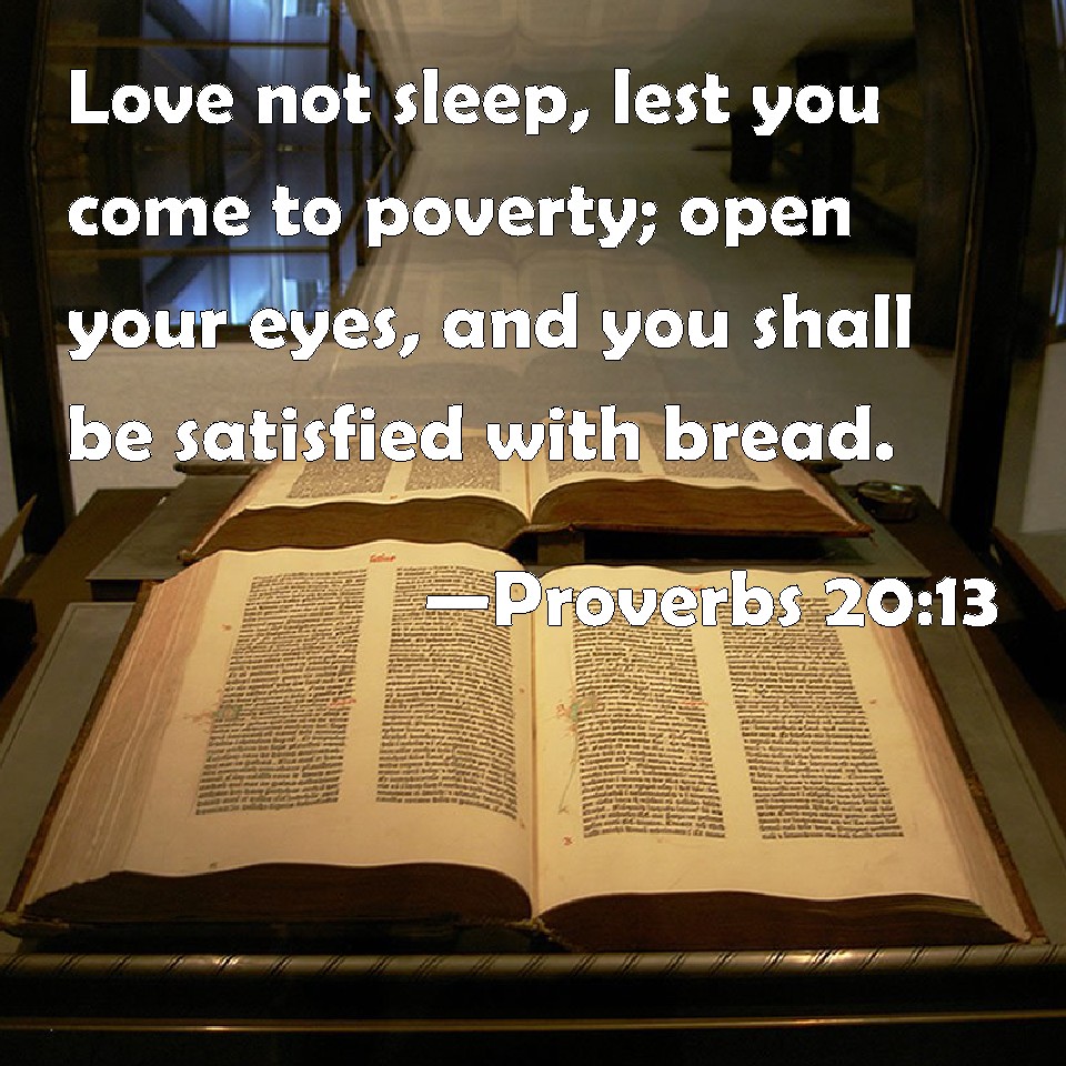 Proverbs 2013 Love not sleep, lest you come to poverty; open your eyes