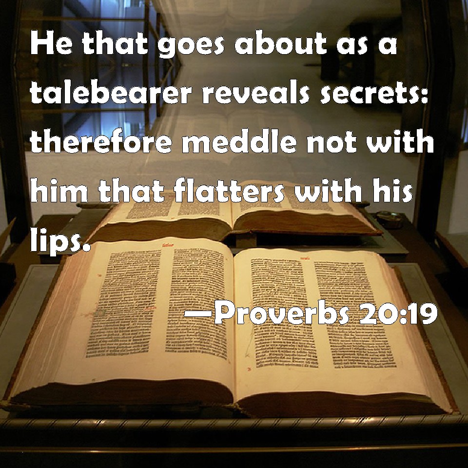 Proverbs 2019 He that goes about as a talebearer reveals secrets