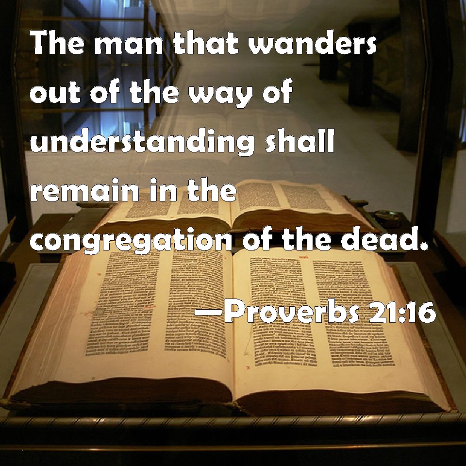 Proverbs 2116 The man that wanders out of the way of understanding