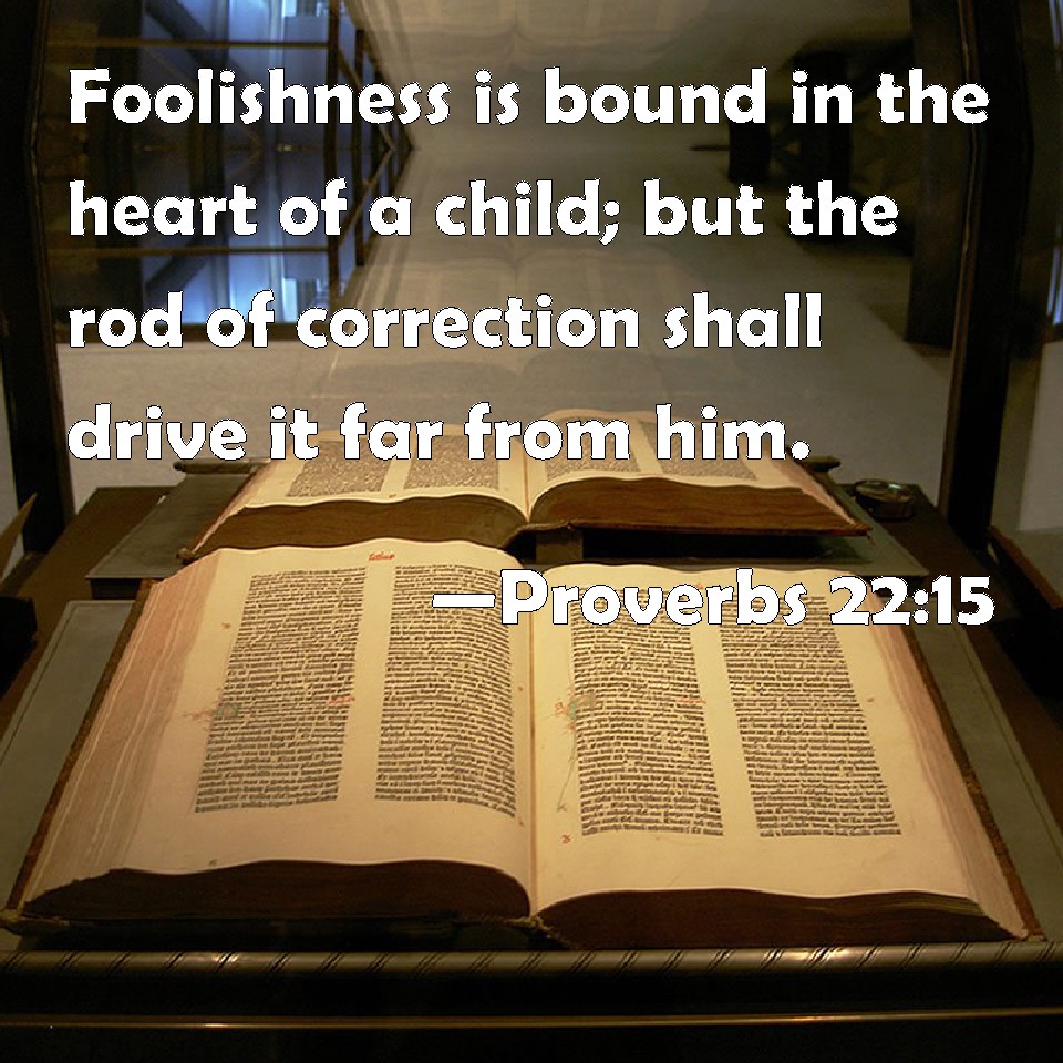 Proverbs 2215 Foolishness is bound in the heart of a child; but the
