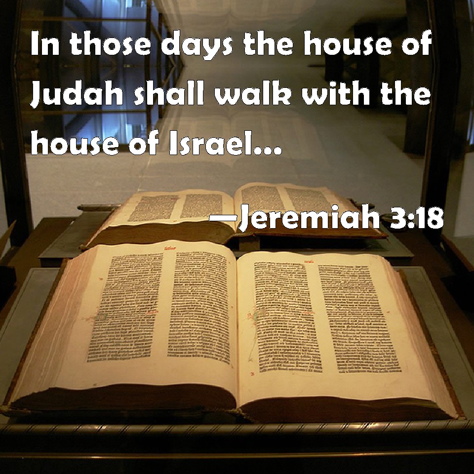 Jeremiah 318 In those days the house of Judah shall walk with the