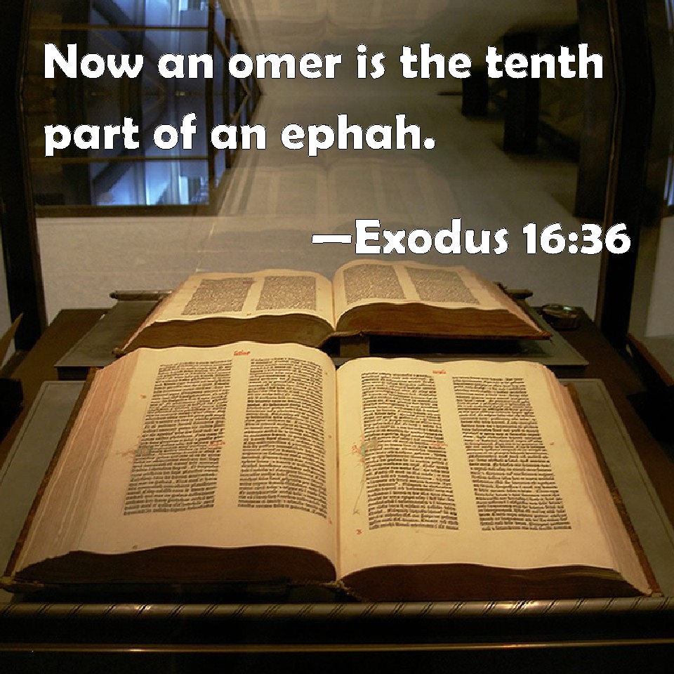 Exodus 1636 Now an omer is the tenth part of an ephah.