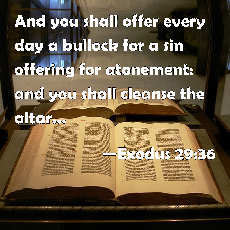 Exodus 2936 And you shall offer every day a bullock for a sin offering