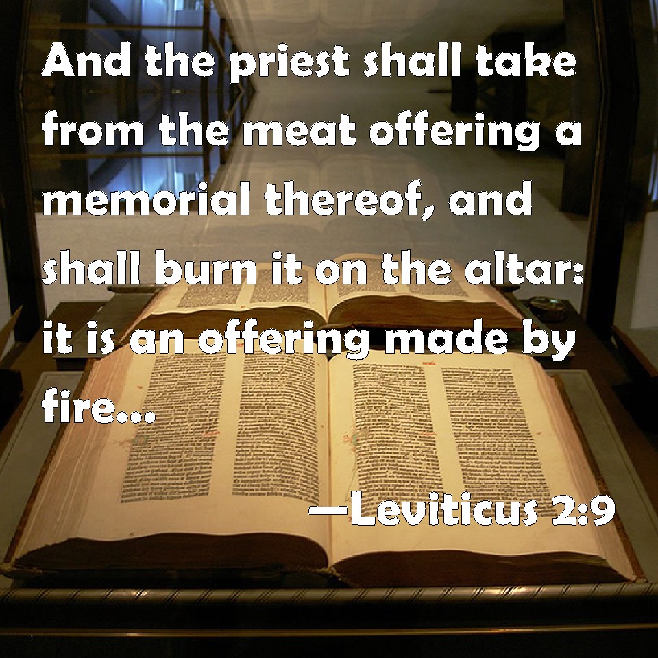 Leviticus 29 And the priest shall take from the meat offering a