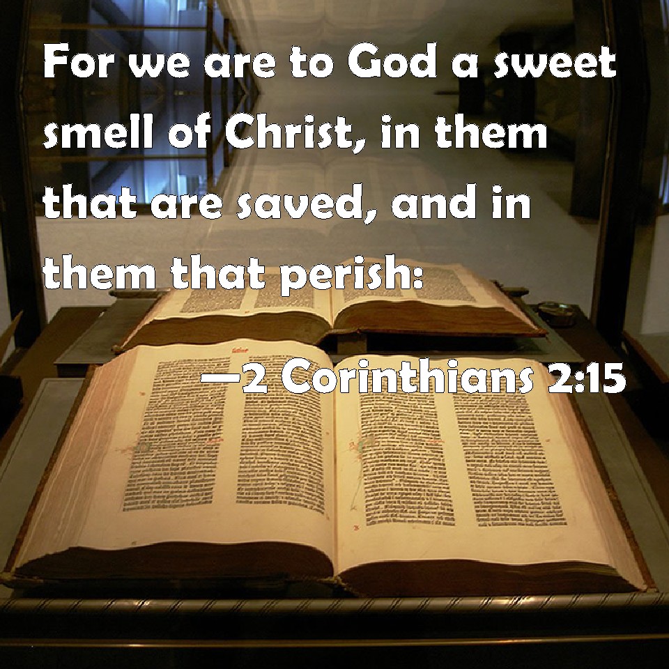 2 Corinthians 215 For we are to God a sweet smell of Christ, in them