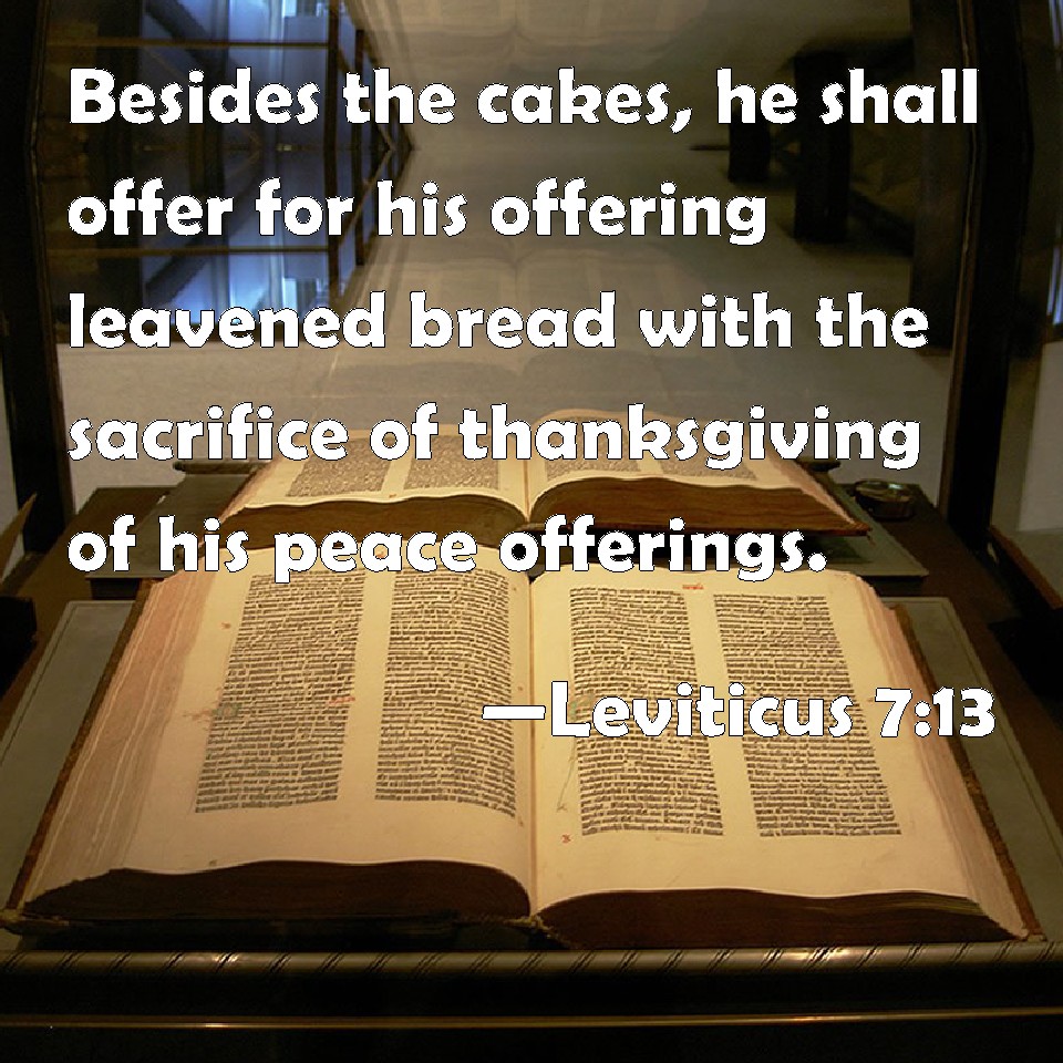 Leviticus 713 Besides the cakes, he shall offer for his offering