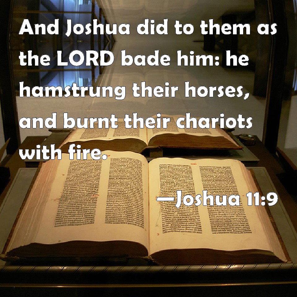 Joshua 119 And Joshua did to them as the LORD bade him he hamstrung