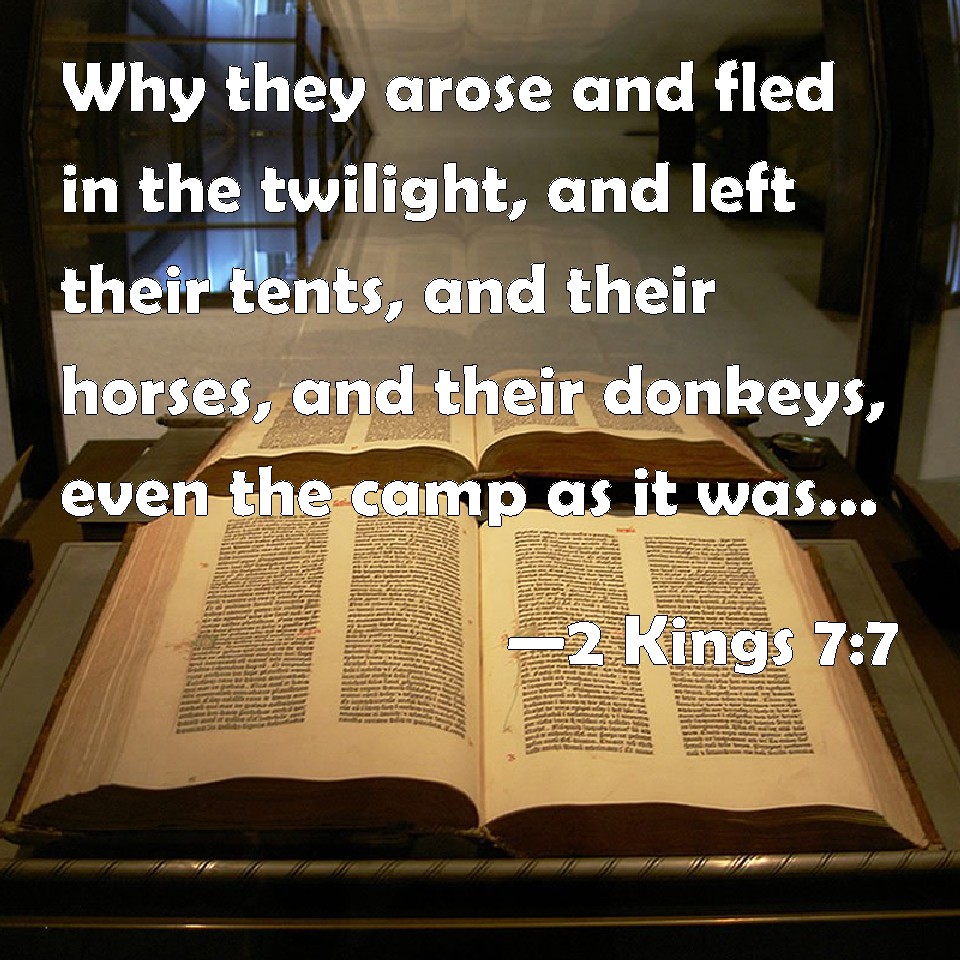 2 Kings 77 Why they arose and fled in the twilight, and left their
