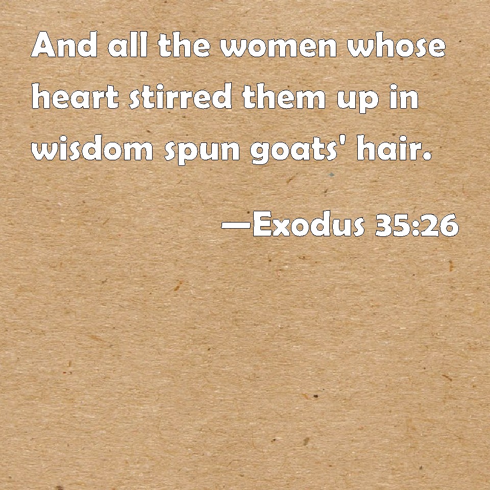 Exodus 3526 And all the women whose heart stirred them up in wisdom