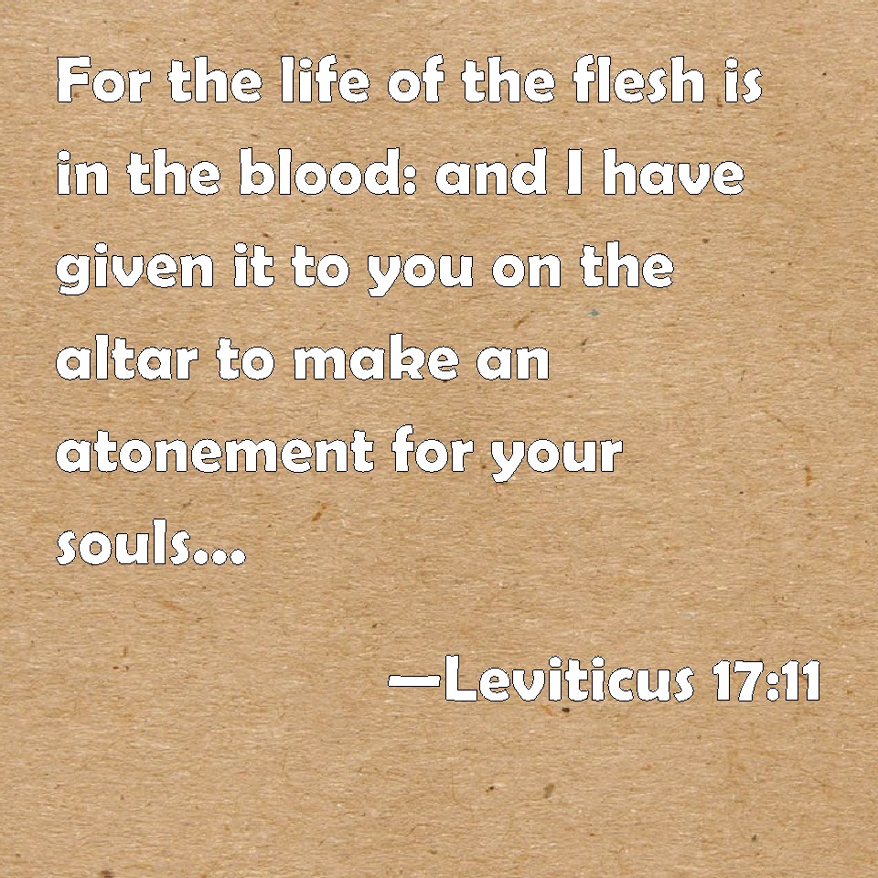Leviticus 1711 For the life of the flesh is in the blood and I have