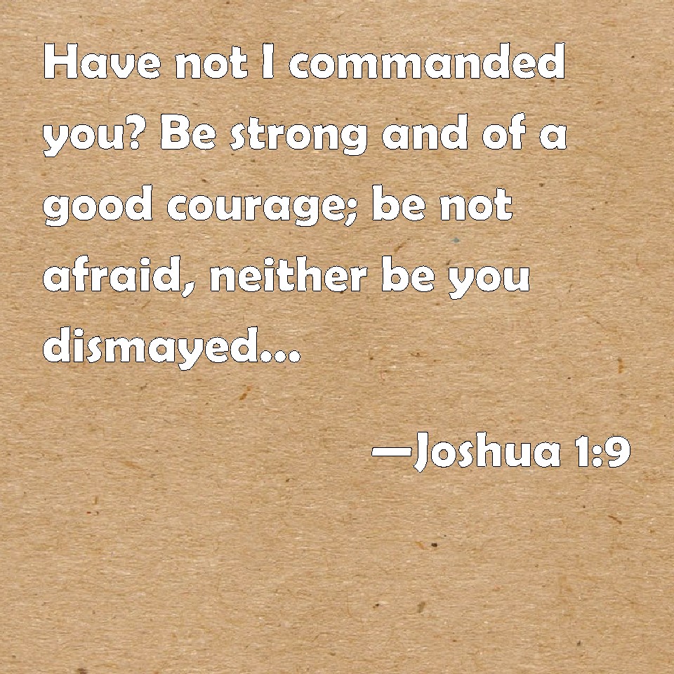 Joshua 19 Have not I commanded you? Be strong and of a good courage; be not afraid, neither be