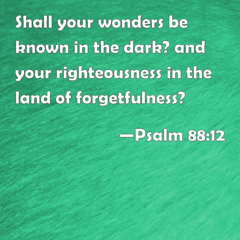 Psalm 8812 Shall your wonders be known in the dark? and your