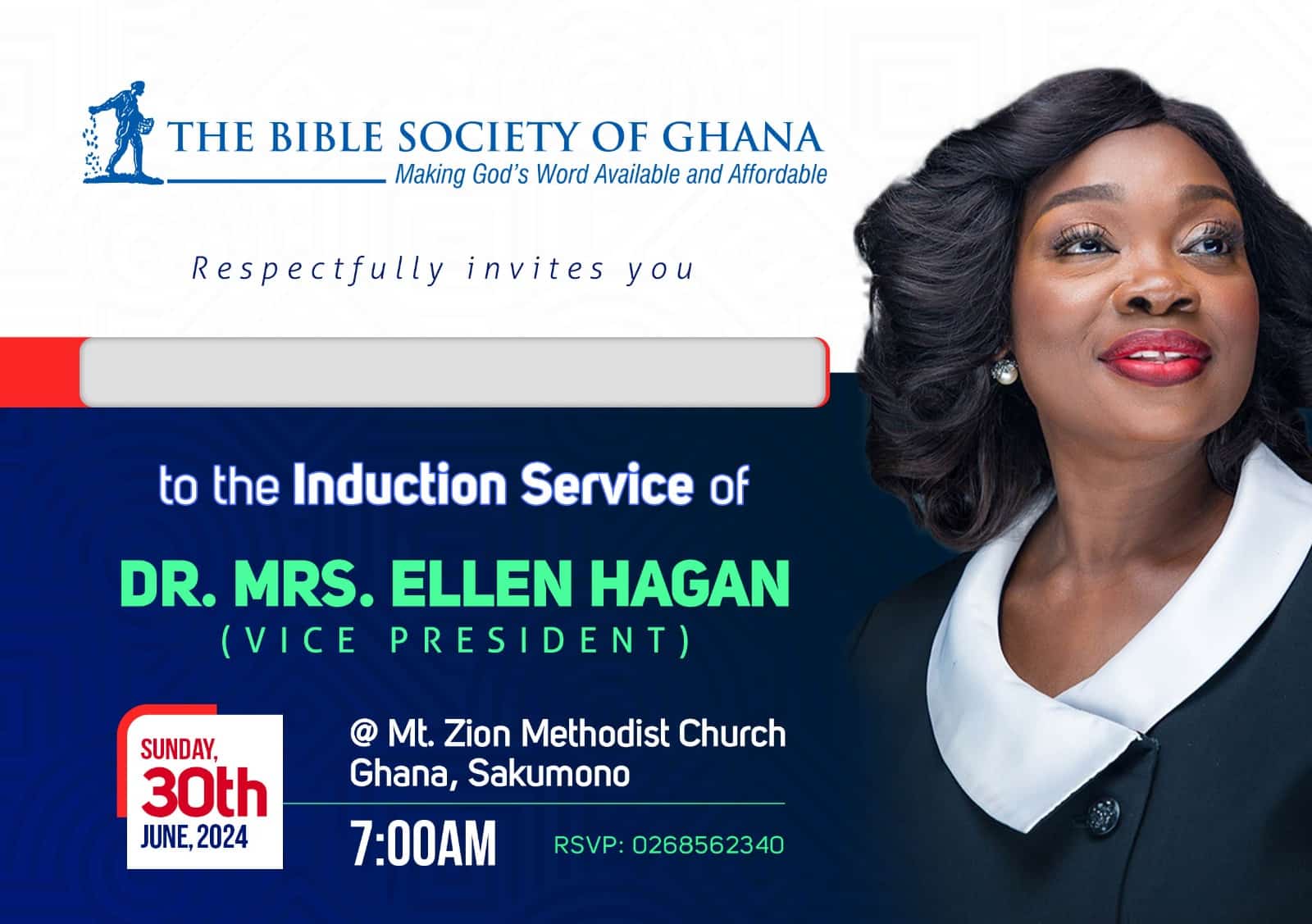 Induction of Vice President, Dr. Mrs. Ellen Hagan Bible Society Of Ghana