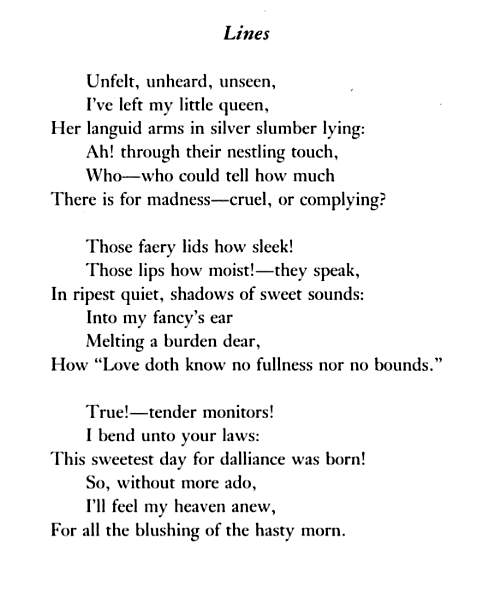 “Lines” — John Keats Biblioklept