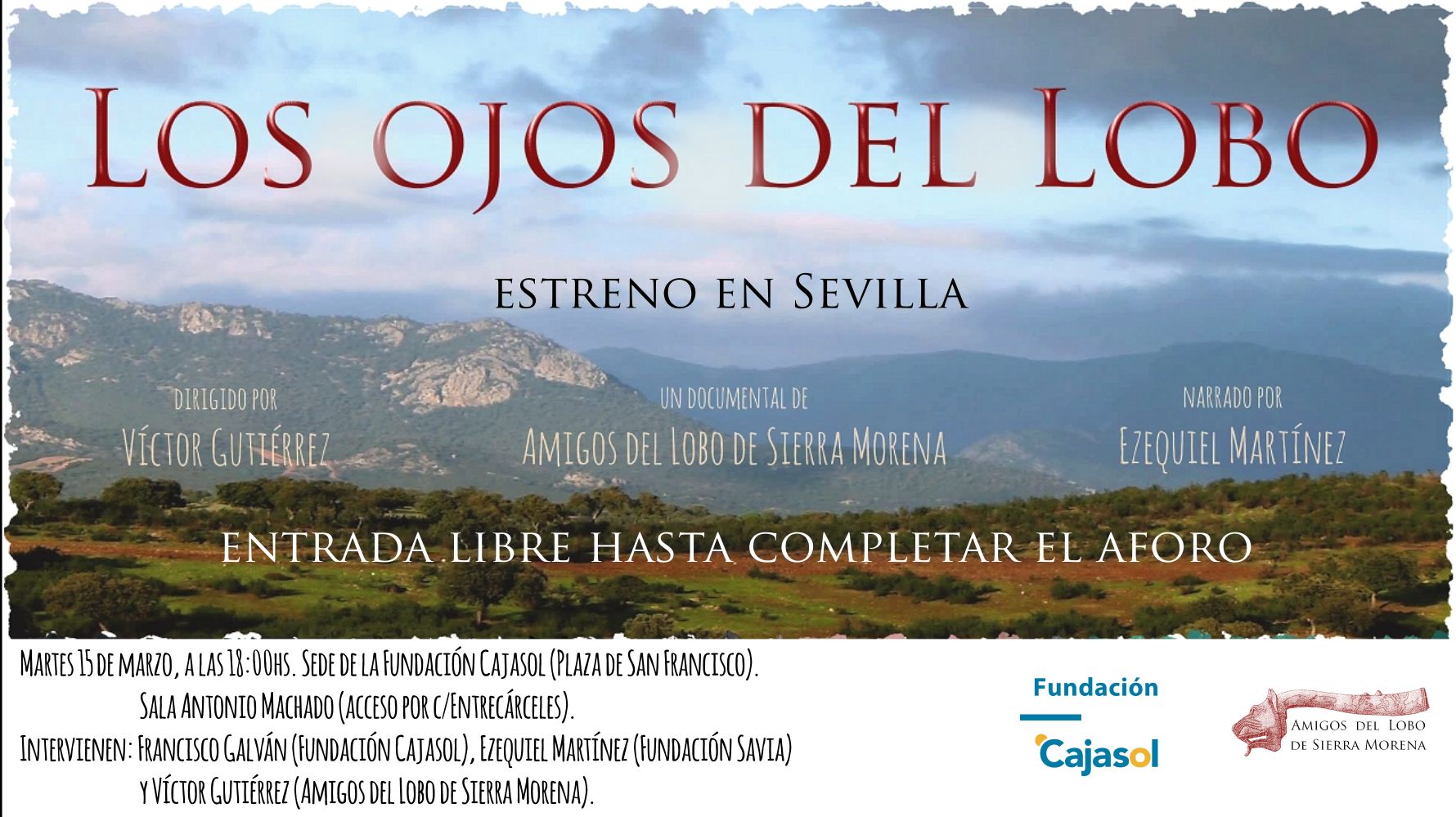 Estreno del documental «Los ojos del lobo» Biblioteca de Medio Ambiente