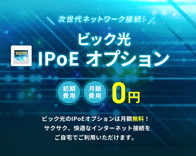 IPoEオプション｜ビック光（IIJmioひかり） ビック光サイト