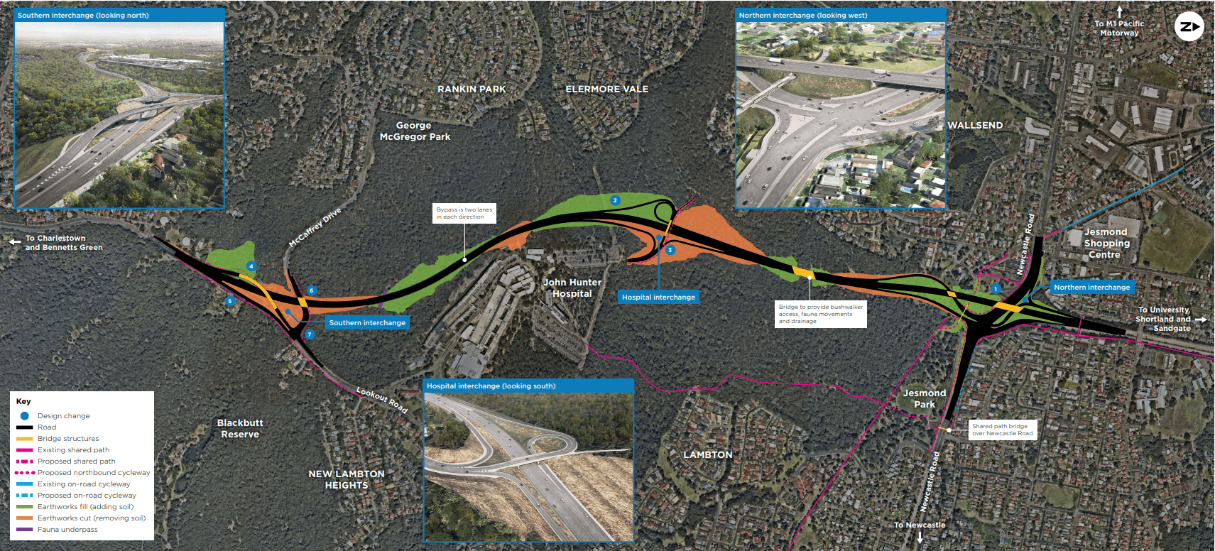 Newcastle Inner City Bypass Rankin Park to Jesmond Bicycle NSW