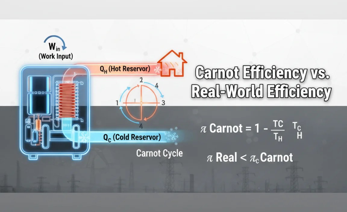Carnot Efficiency vs. Real-World Efficiency