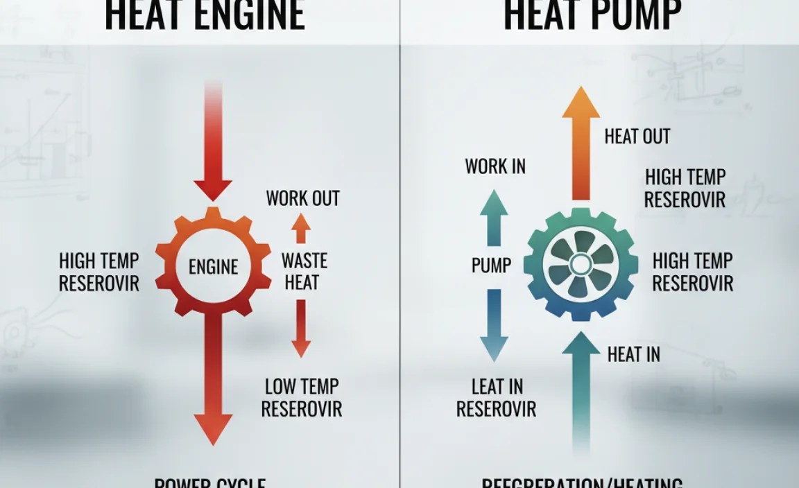 Key Differences: Heat Engine vs. Heat Pump