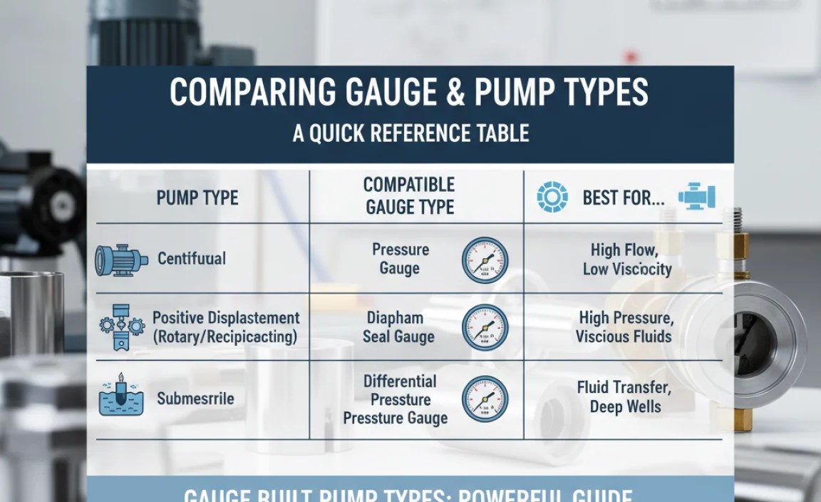 Comparing Gauge and Pump Types: A Quick Reference Table