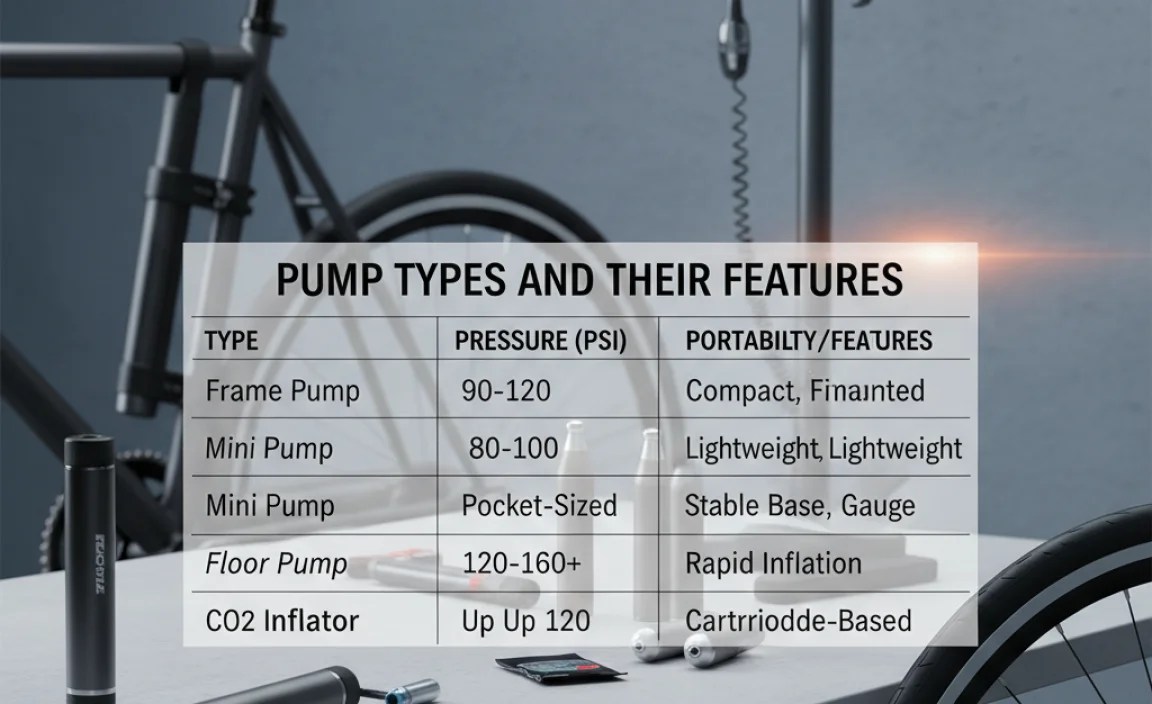 Table: Pump Types and Their Features