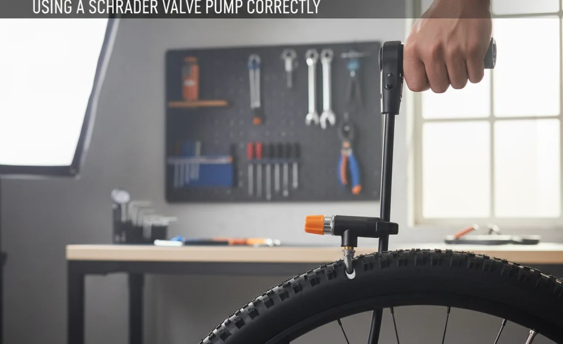 Using a Schrader Valve Floor Pump Correctly