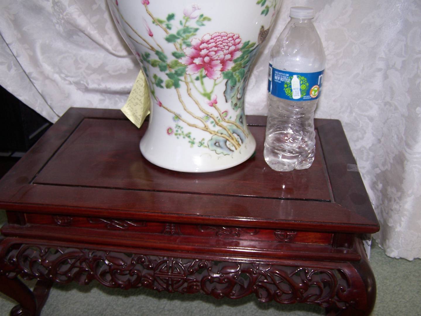 LARGE FAMILLE ROSE? VASE BIRDS TREES 4 CHARACTER MARK ? IDENTIFY Help