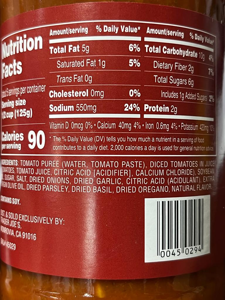 Trader Joe’s Tomato Basil Marinara Sauce 意式羅勒番茄醬 24oz / 680g 必買站 Bidbuy4u