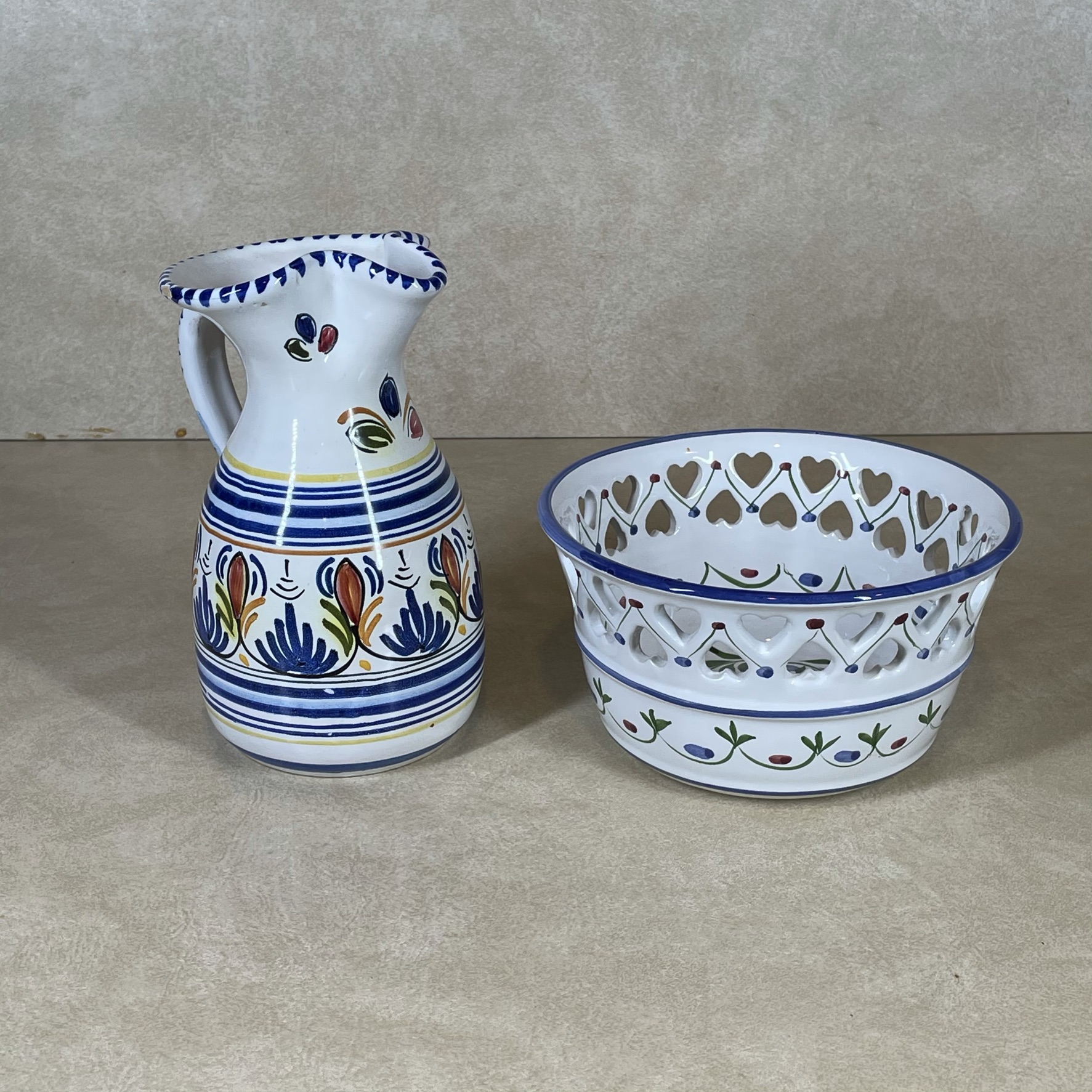 (2pc) HAND PAINTED CERAMICS
