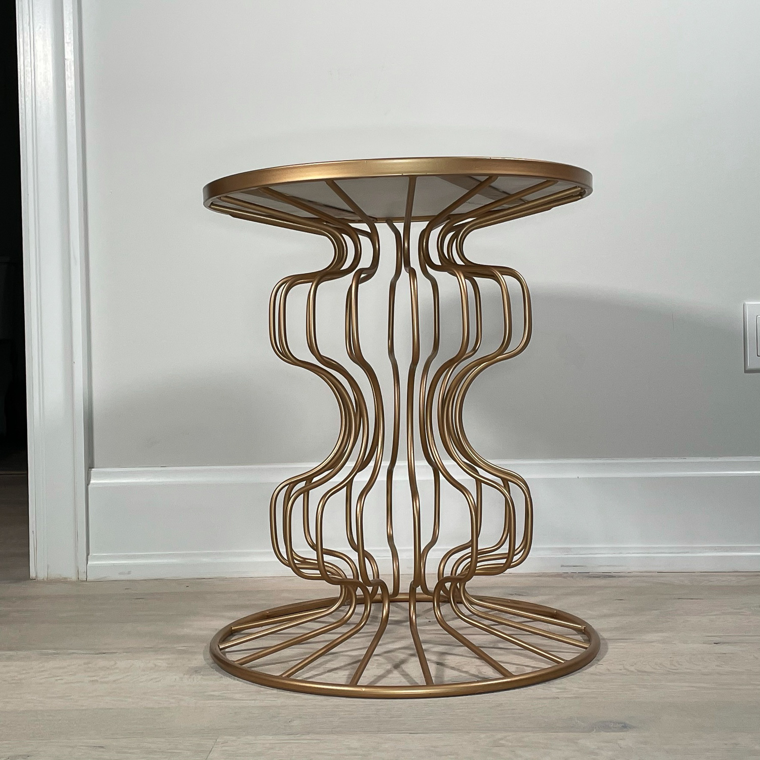 AMAZING GOLD & GLASS SIDE TABLE