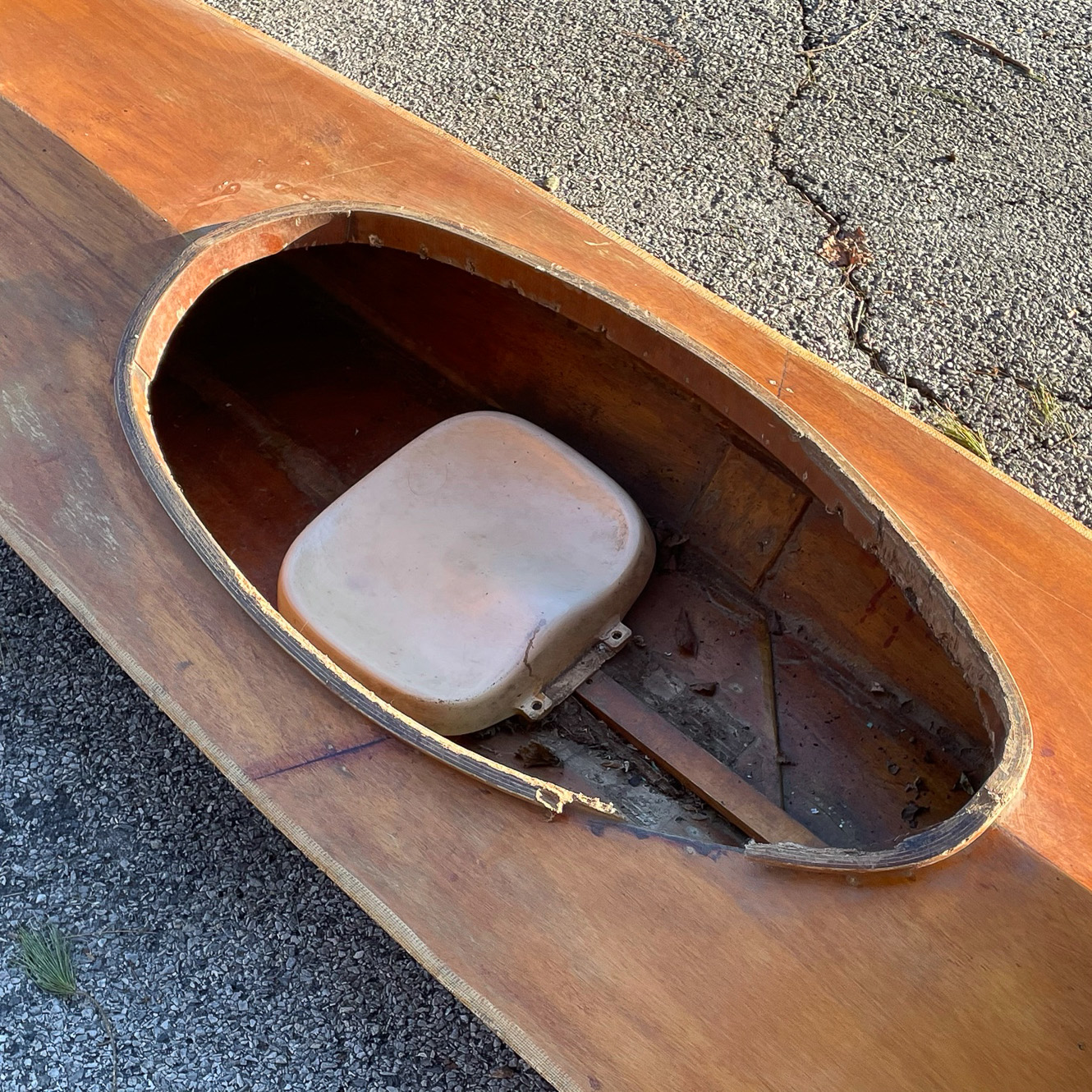 VINTAGE WOODEN KAYAK