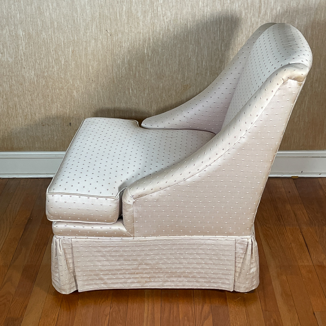 PAIR UPHOLSTERED SLIPPER CHAIRS