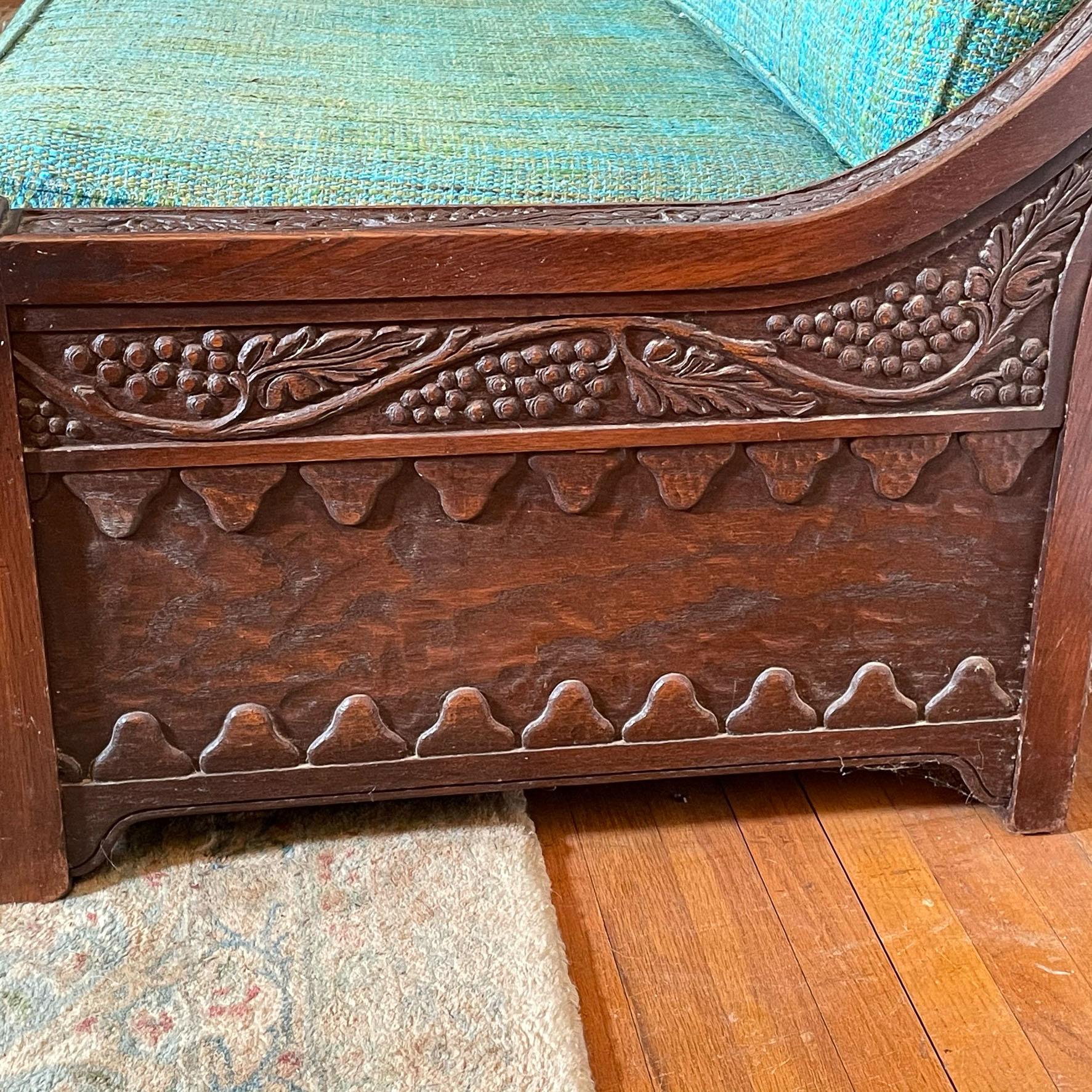ROMWEBER 'VIKING' CARVED OAK SOFA