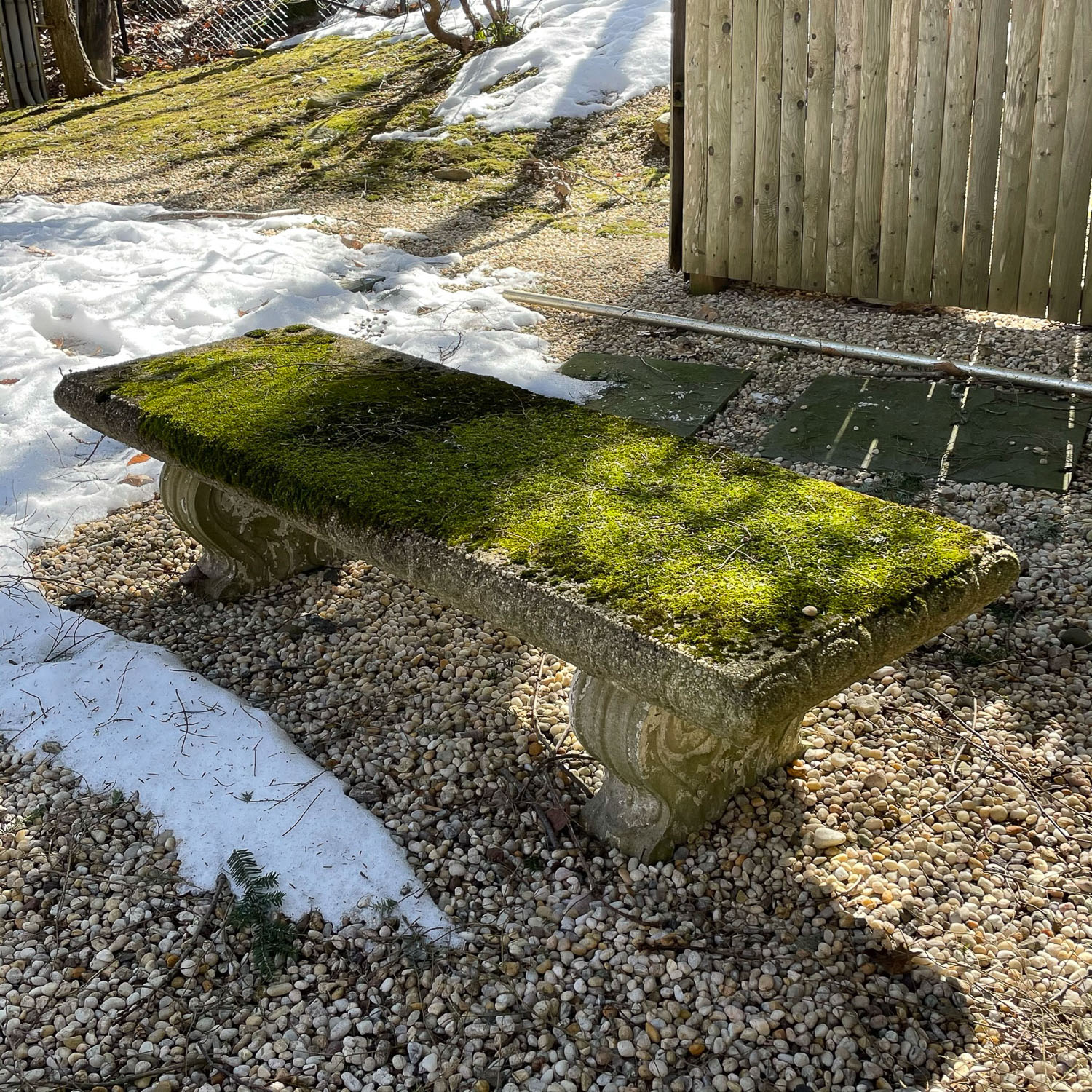 PAIR CEMENT GARDEN BENCHES
