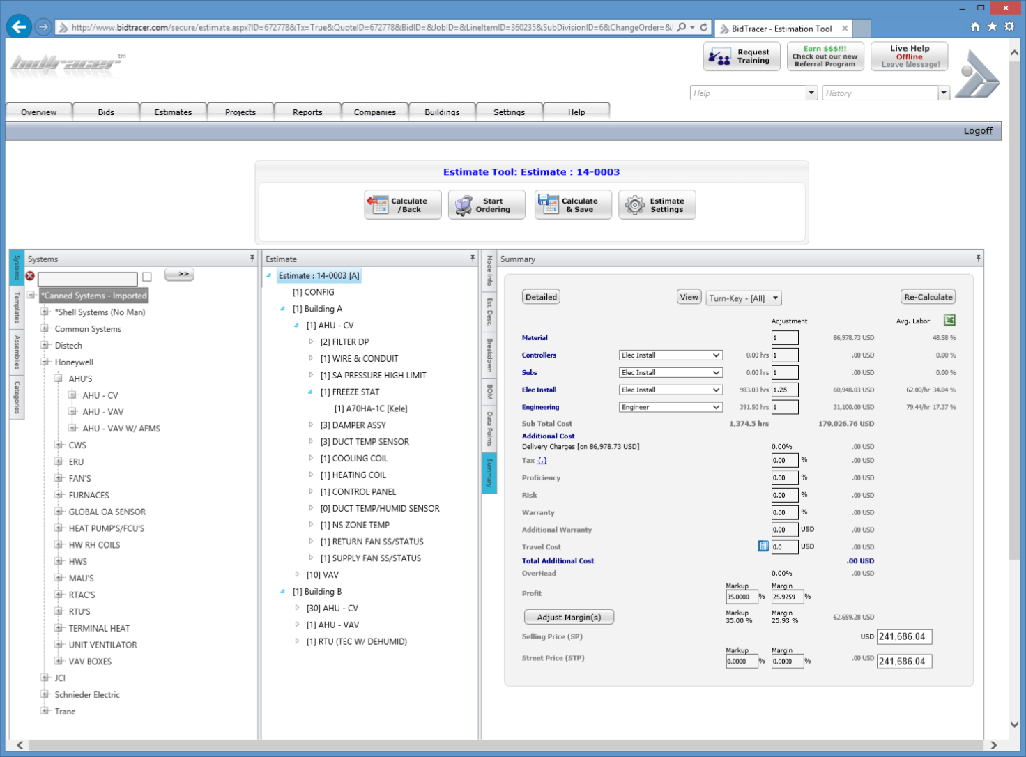 Building Automation Controls Estimating Software