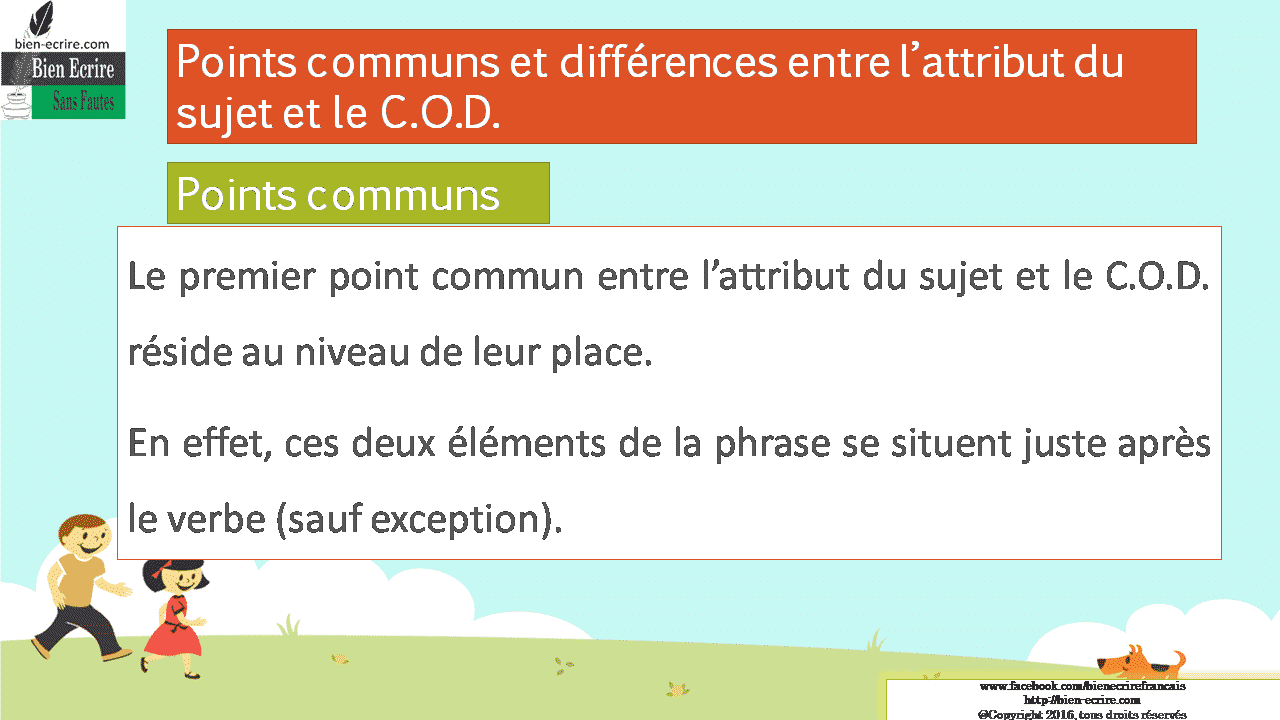 attribut, français, leçon, COD, fonctions des mots, Bienécrire, leçon, verbe d'état Bien écrire