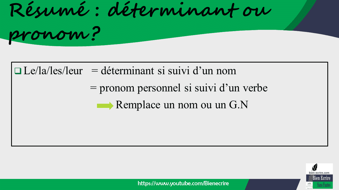 "Ma meilleure astuce pour distinguer les déterminants des pronoms quand ils s’écrivent pareil