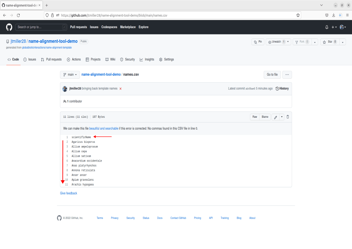 Using the namealignmenttool Name Alignment
