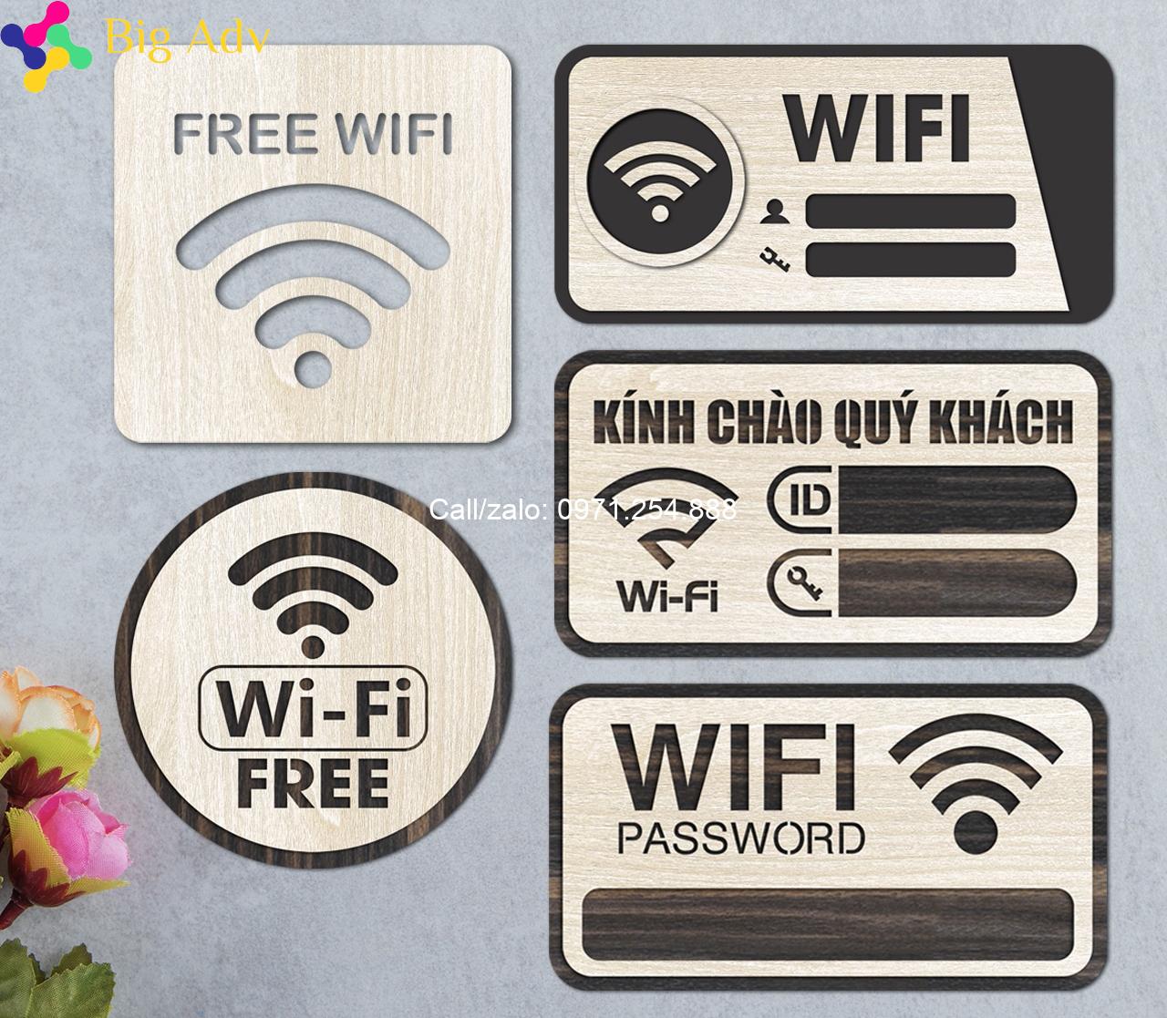 Biển pass wifi để bàn đẹp sang trọng giá rẻ lấy ngay