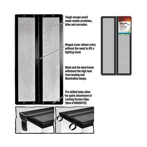 Zilla Fresh Air Screen Cover with Center Hinge 24 x 12 Big Al's Pet